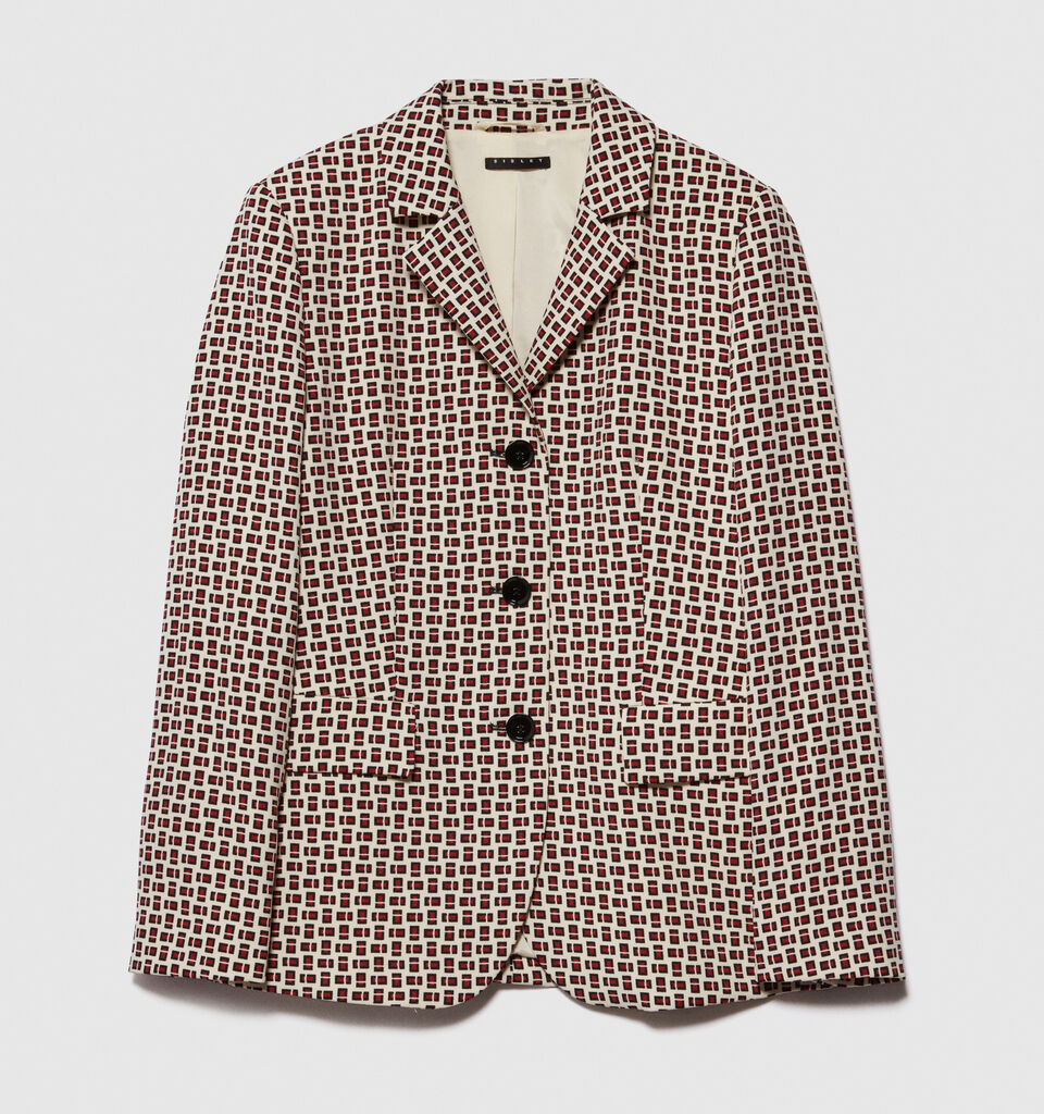 Printed slim fit blazer - women's jackets - Multi-color | Sisley image number 6